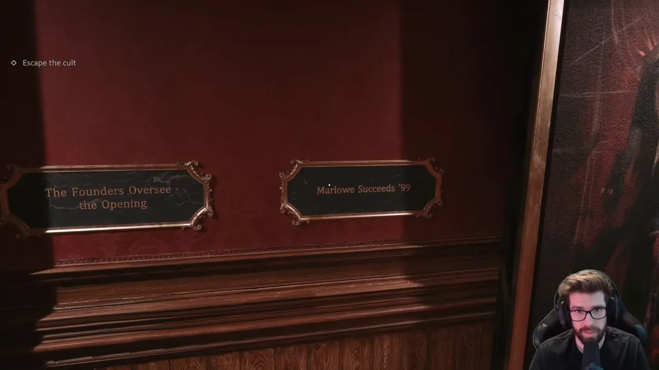 Marlo's 99 clue near the founders cabinet