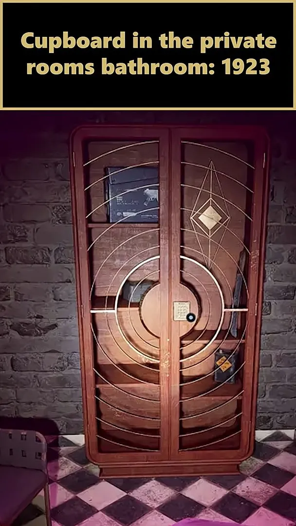 Cabinet lock in the private room bathroom