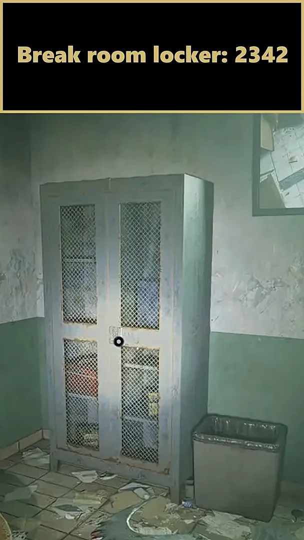 Locker in the recreation room