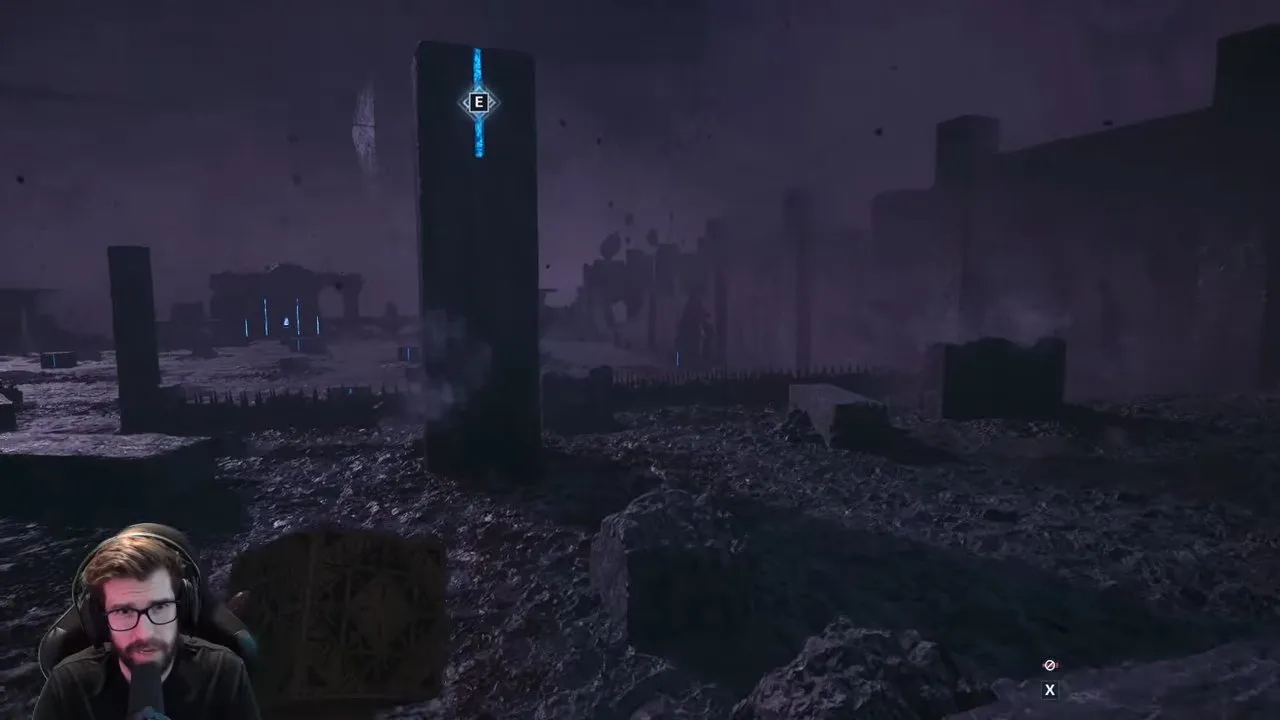 Player crossing Leviathan's gaze section while discussing crouching and slow movement