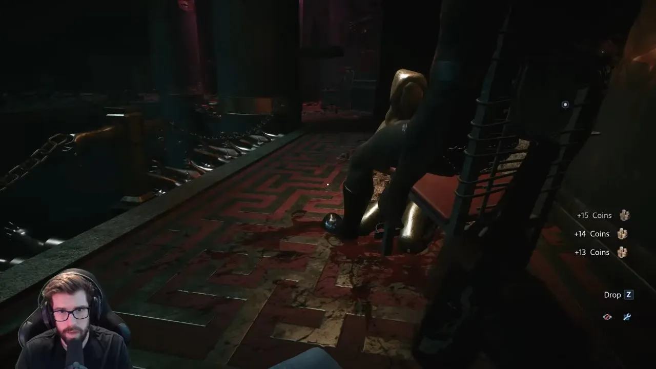Coins and inventory pickup on the left branch of the stealth route